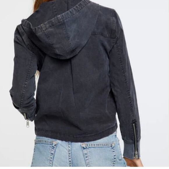 Chaser women’s Twill hooded zip up jacket v.black Size S - Picture 2 of 6
